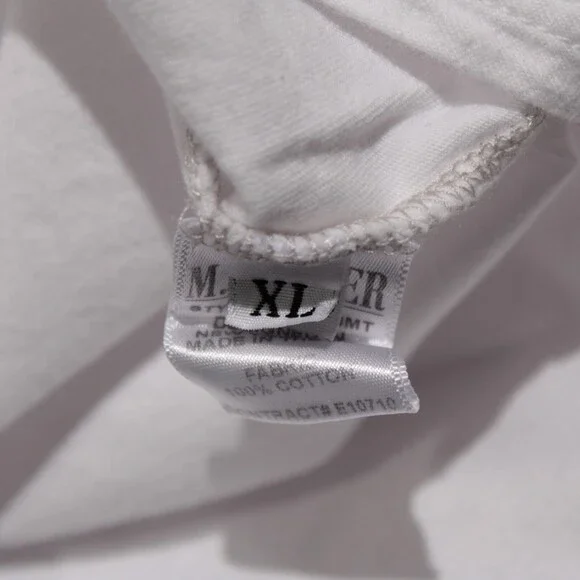 M. Singer NWD Long Sleeve T-Shirt Size XL in Solid White 100% Cotton - Picture 9 of 10